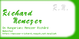 richard menczer business card