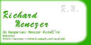 richard menczer business card